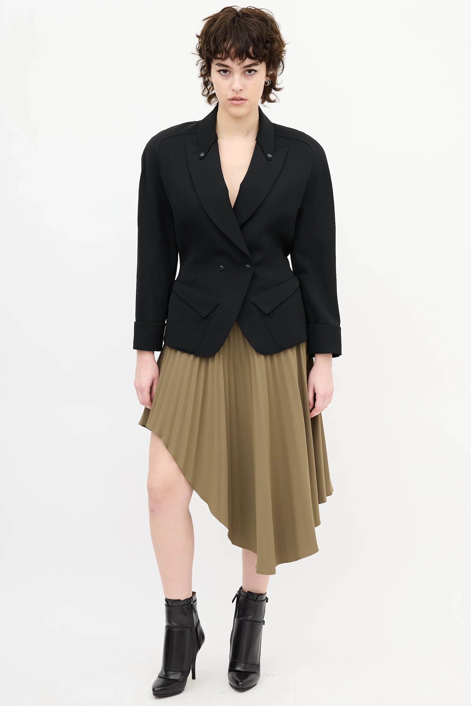 1990s Wool Peak Lapel Blazer