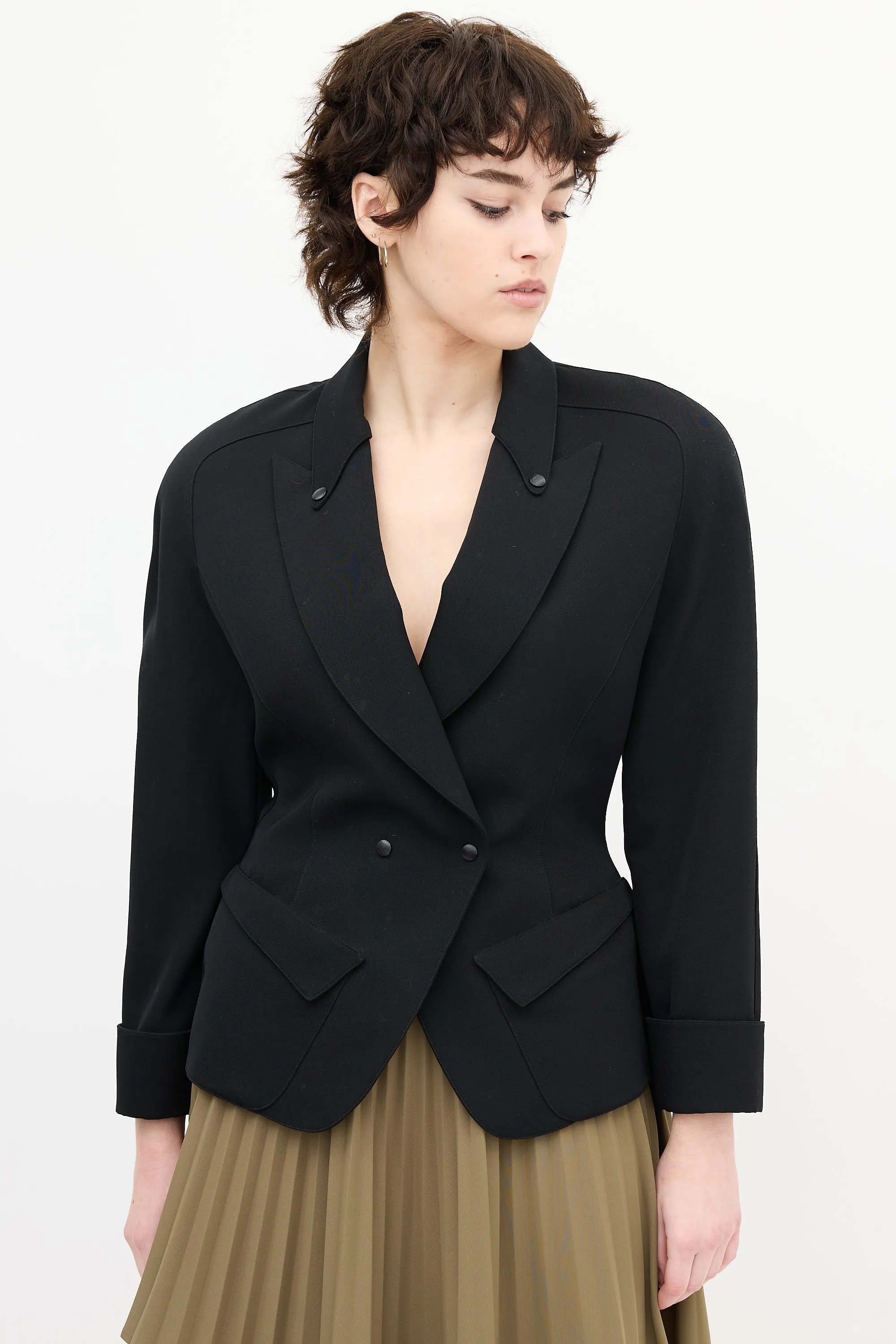 1990s Wool Peak Lapel Blazer