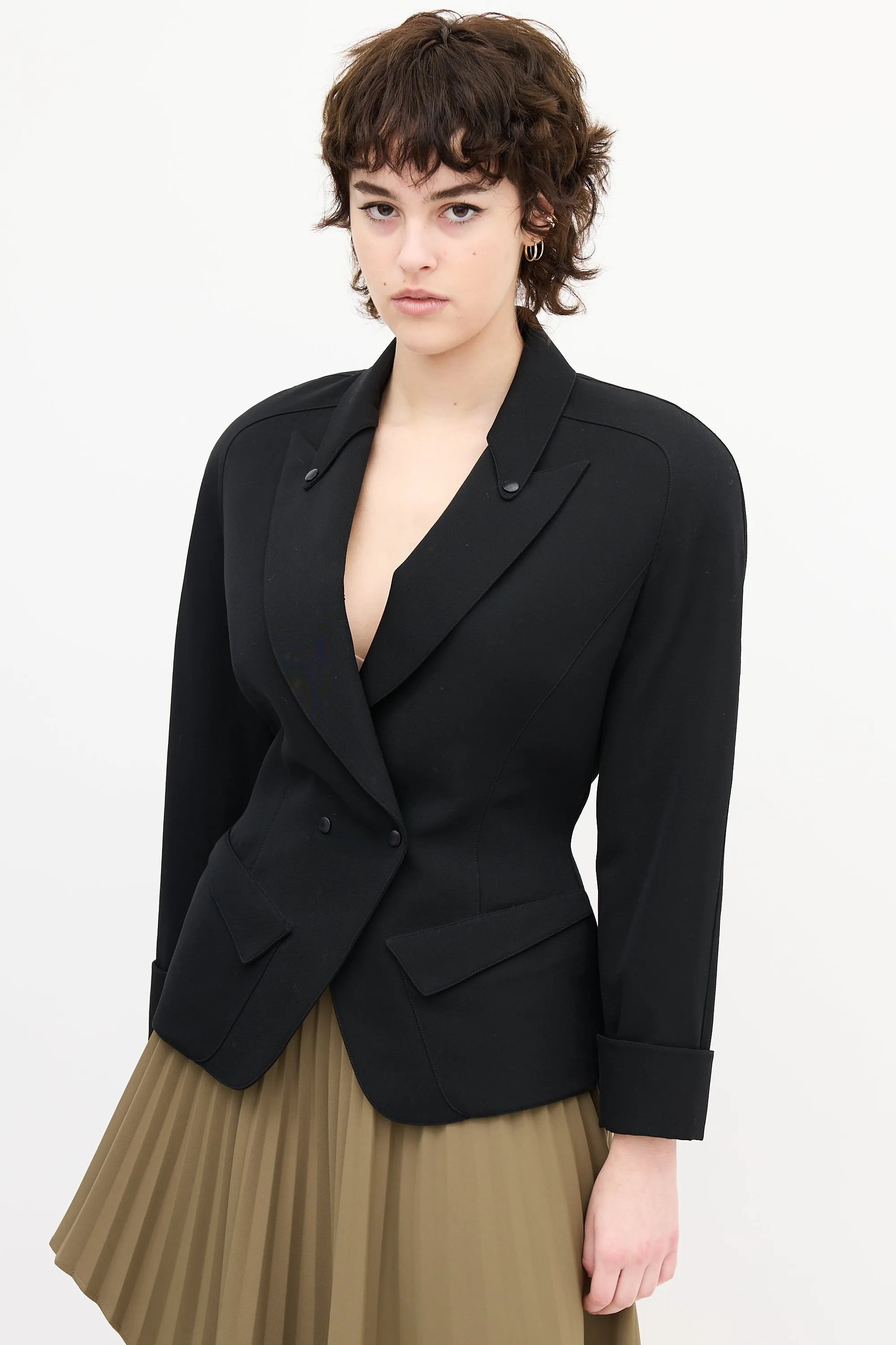 1990s Wool Peak Lapel Blazer