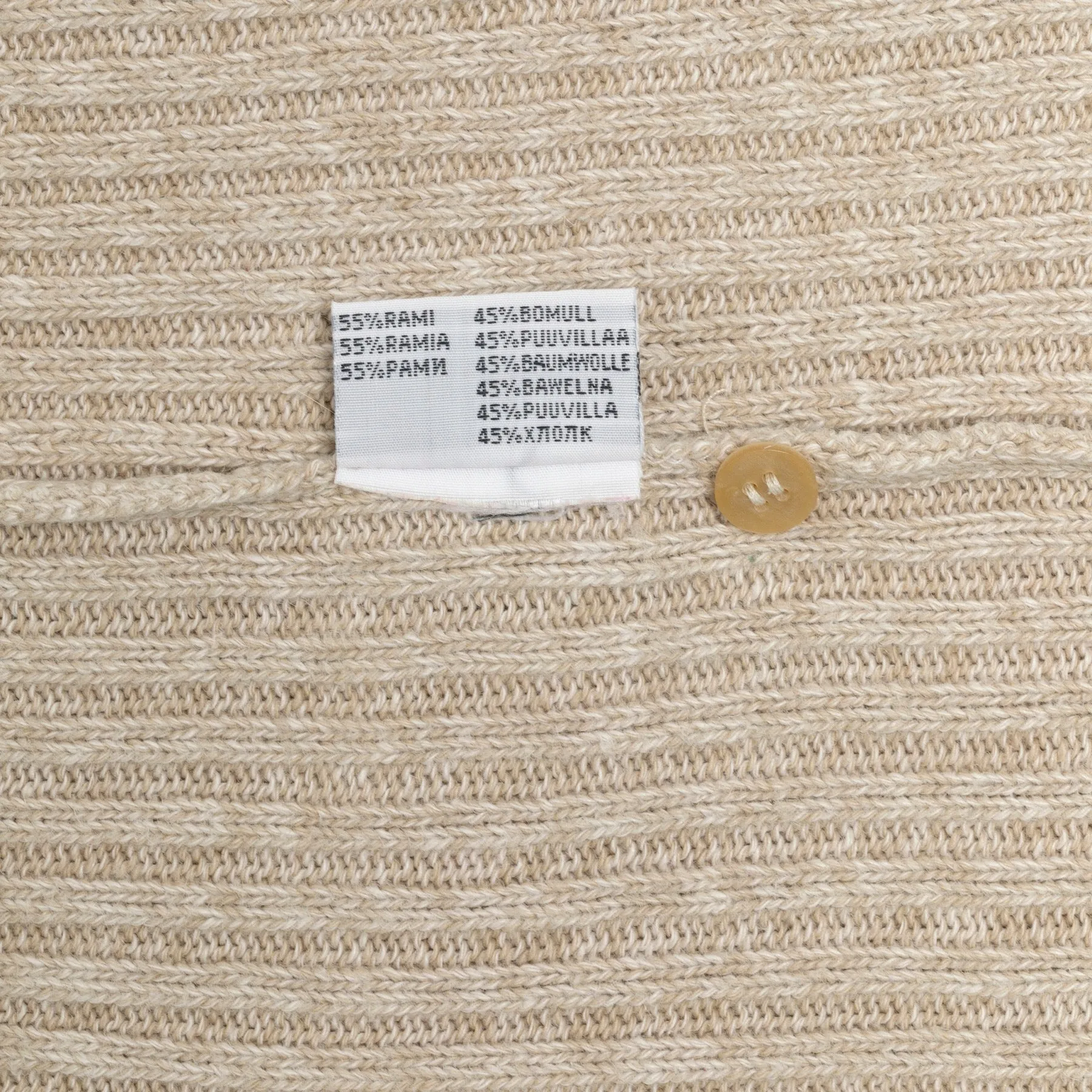2x2 Rib Stitch Ramie Blend Scallop V-Neck Vest
