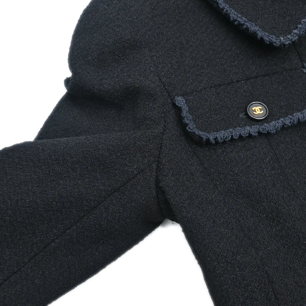 Chanel 1997 Single Breasted Jacket Black #38