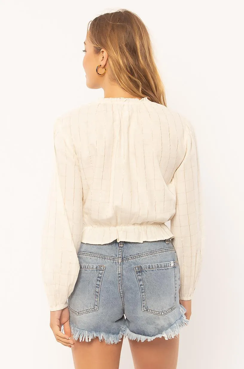 Check Me Out L/S Blouse - Vintage White