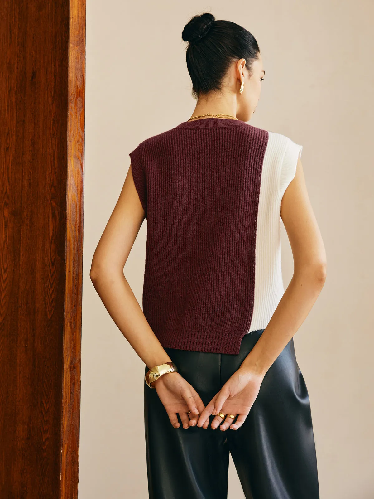 Color Block Sweater Vest