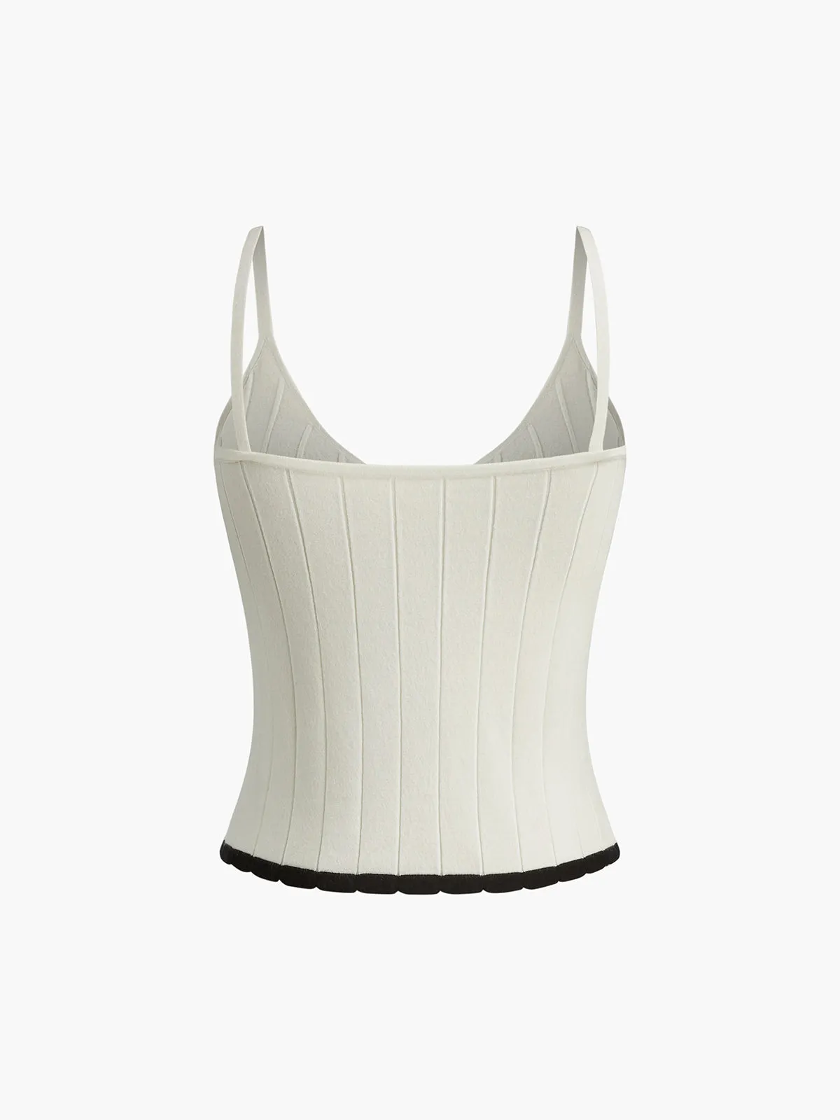 Contrast Trim Knotted Sweater Vest