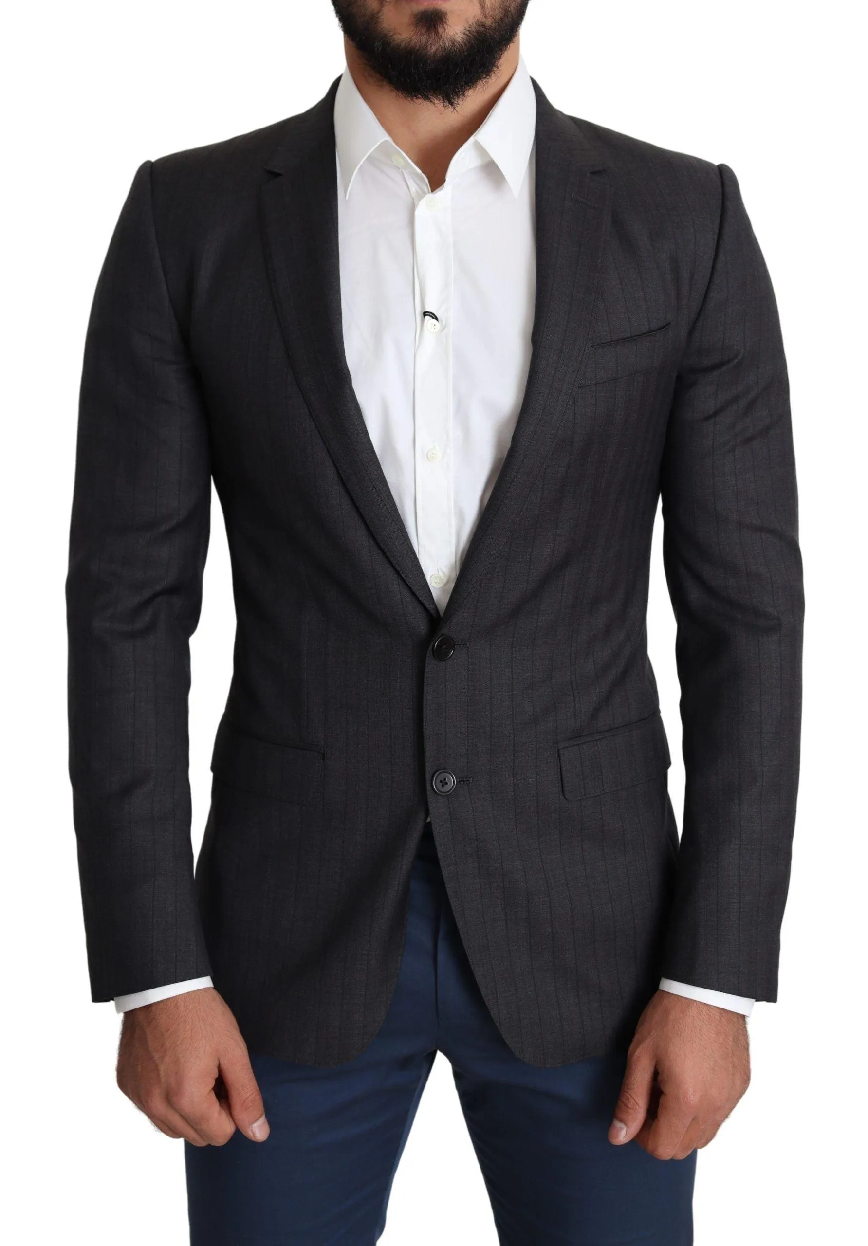 Dolce & Gabbana Black Wool Single Breasted Coat MARTINI Blazer