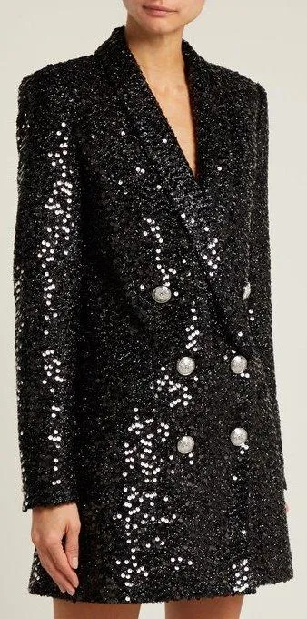 Double-Breasted Sequinned Blazer