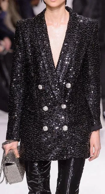 Double-Breasted Sequinned Blazer