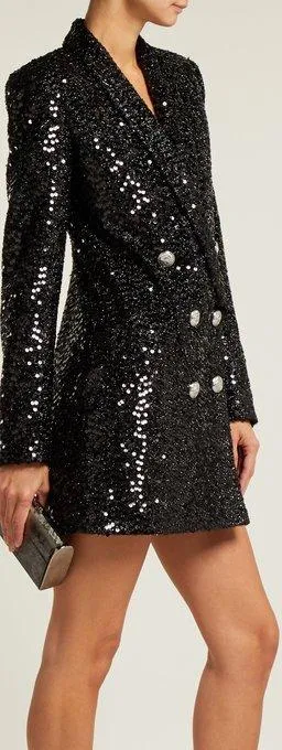 Double-Breasted Sequinned Blazer