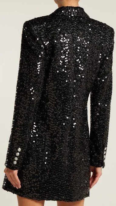 Double-Breasted Sequinned Blazer