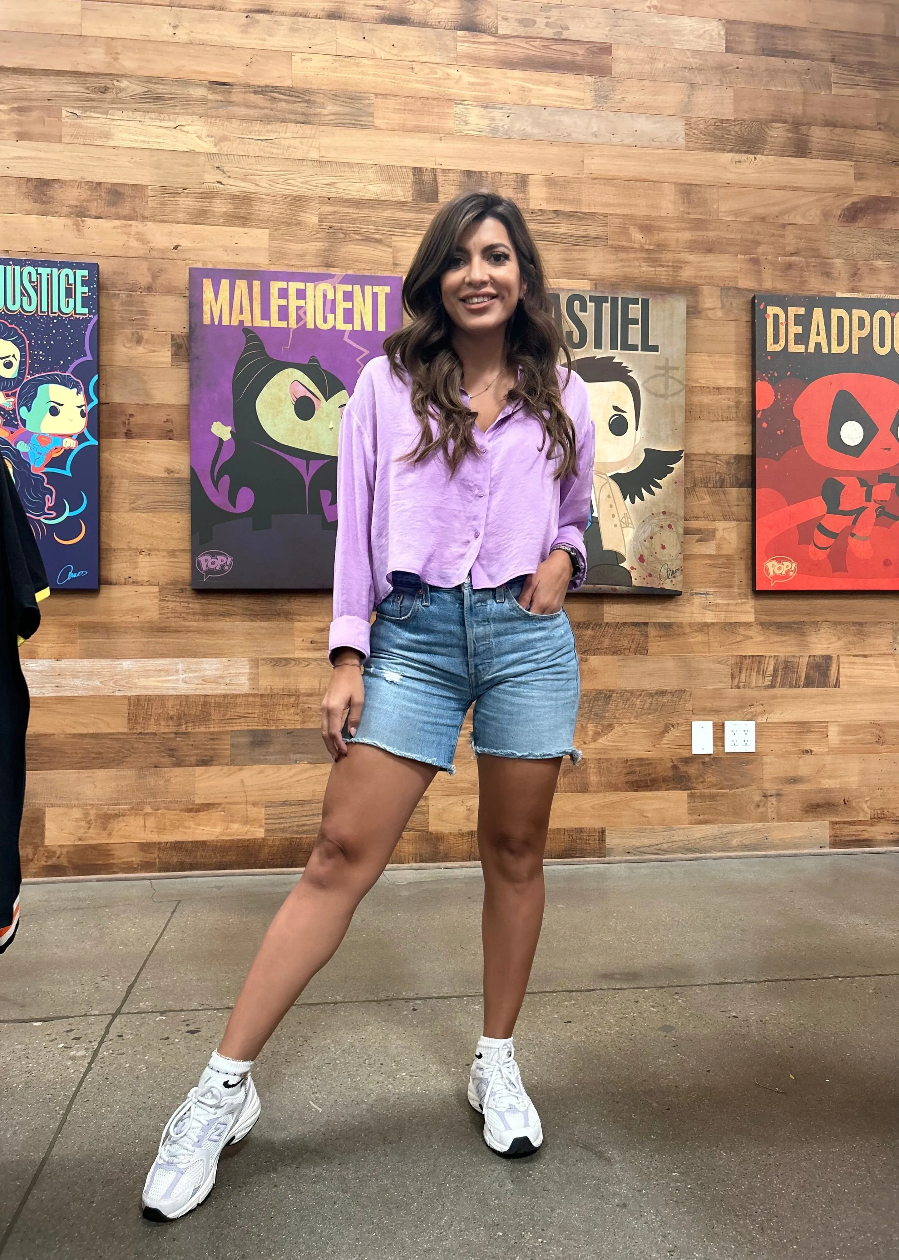 Kailey Lavender Satin Button Front Top