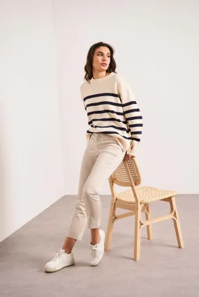 Oraije  Beige Straight Cut Chinos Claire