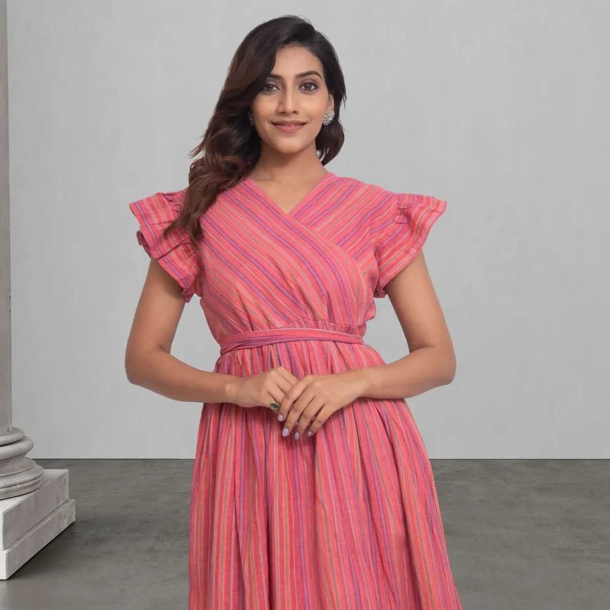 Pink Co-ord Set For Women | Stripe Textured | Smart And Feminine Design