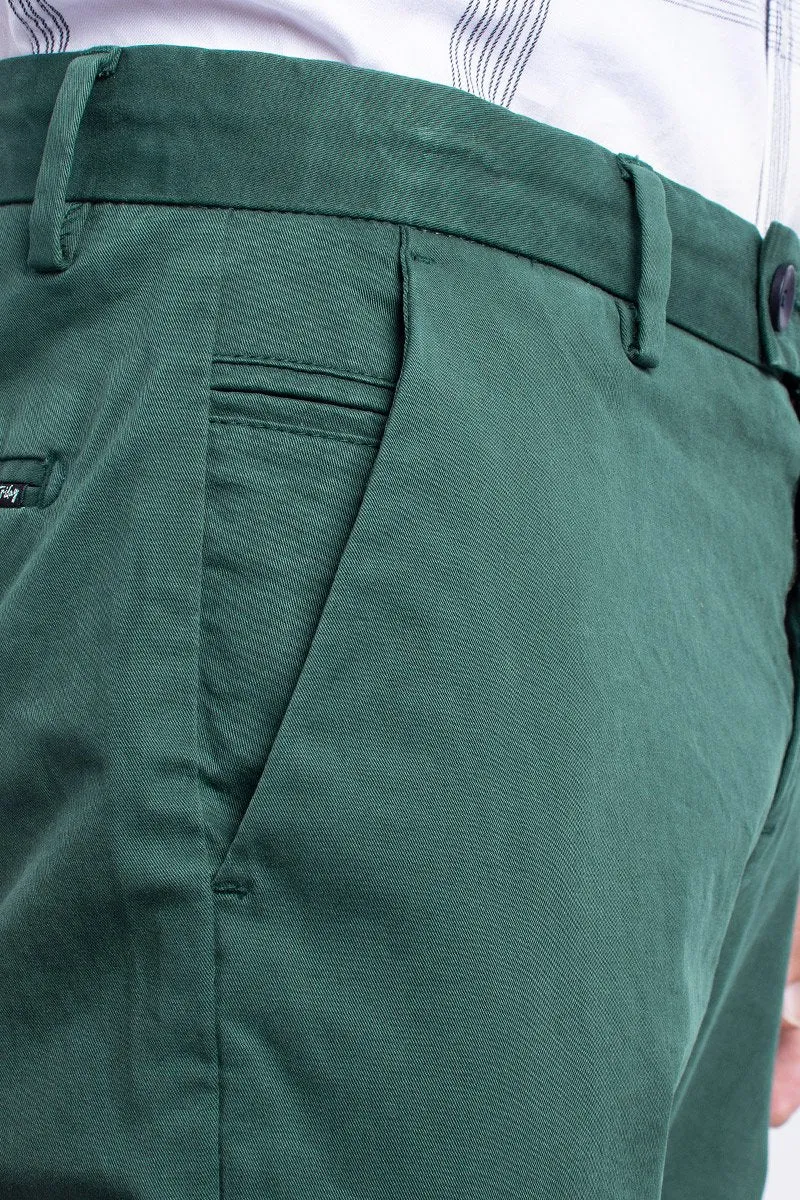 SF Pine Green 2-Way Stretch Washed Chino