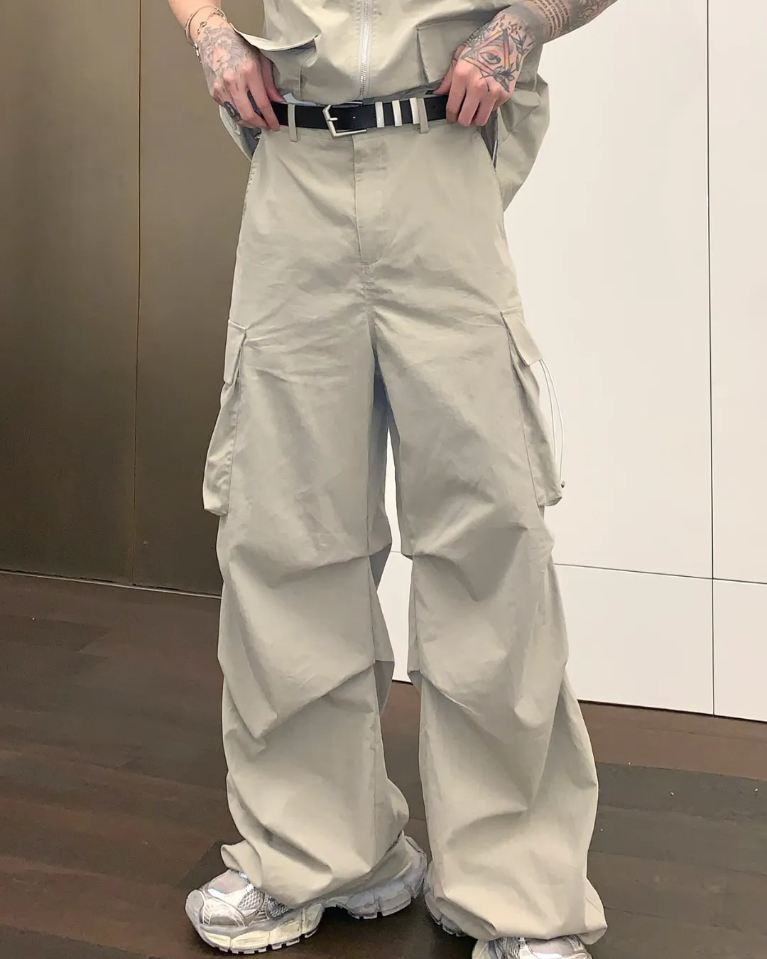 Tech Zip Hood Vest / Wide Pants Setup CBJ0083