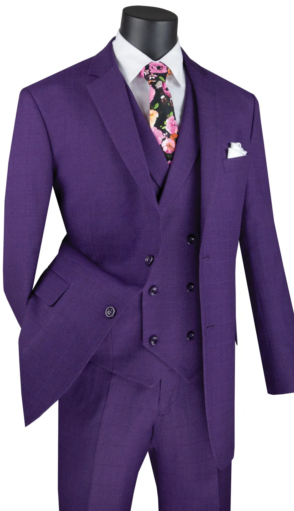 Vinci  V2RW-13-PUR  Mens Suit