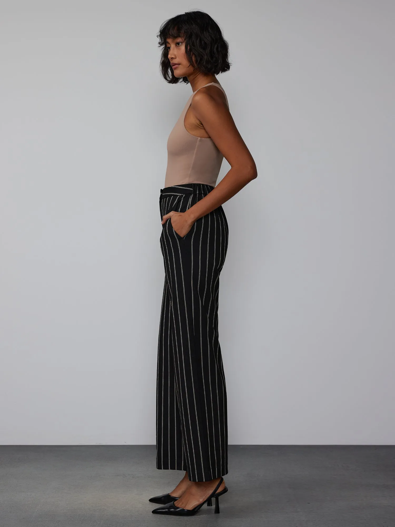 Wide Leg Stripe Pant