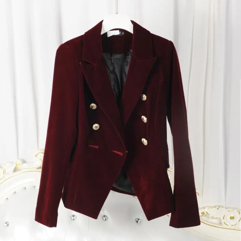 Women Blazer,  Velvet Blazer, Double Breast